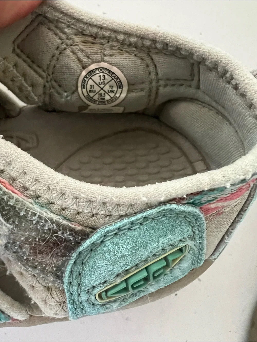 MKEEN Newport H2 Kids Sandals Size 13 Teal Pink Floral Water Shoes Sport